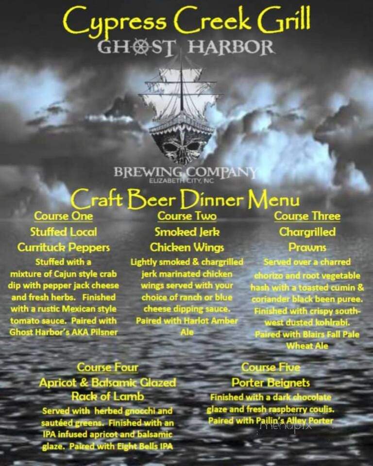 Cypress Creek Grill - Elizabeth City, NC menu_pic