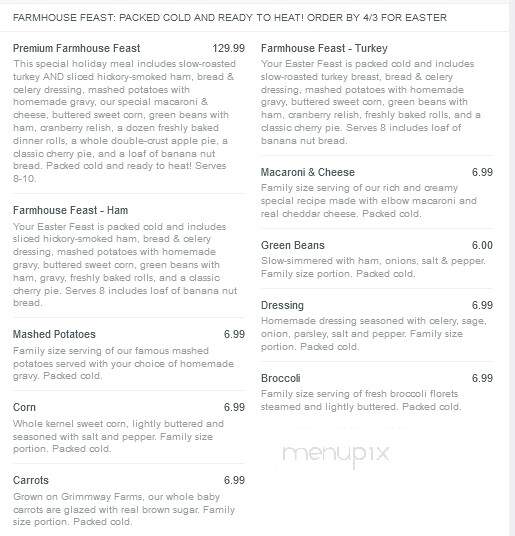 Bob Evans Restaurant - Hermitage, PA menu_pic