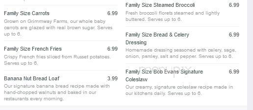 Bob Evans Restaurant - Hermitage, PA menu_pic