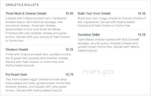Bob Evans Restaurant - Hermitage, PA menu_pic
