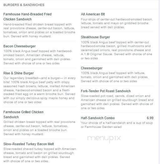 Bob Evans Restaurant - Hermitage, PA menu_pic