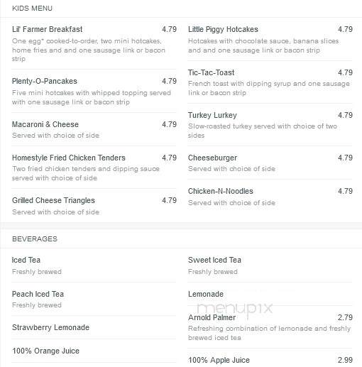 Bob Evans Restaurant - Hermitage, PA menu_pic