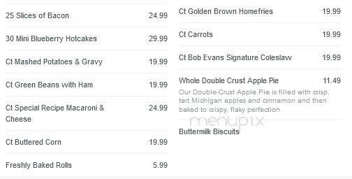 Bob Evans Restaurant - Hermitage, PA menu_pic