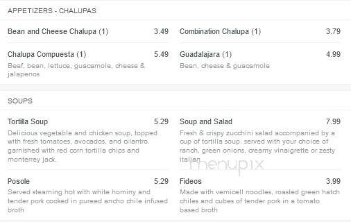 Jorge's Restaurant - Austin, TX menu_pic