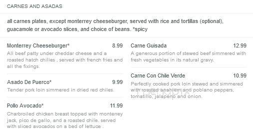 Jorge's Restaurant - Austin, TX menu_pic