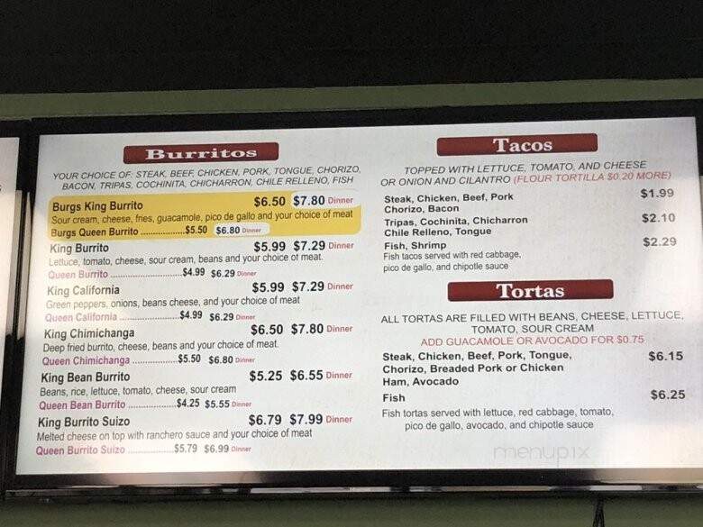 Manny's Burrito Express - Schaumburg, IL menu_pic