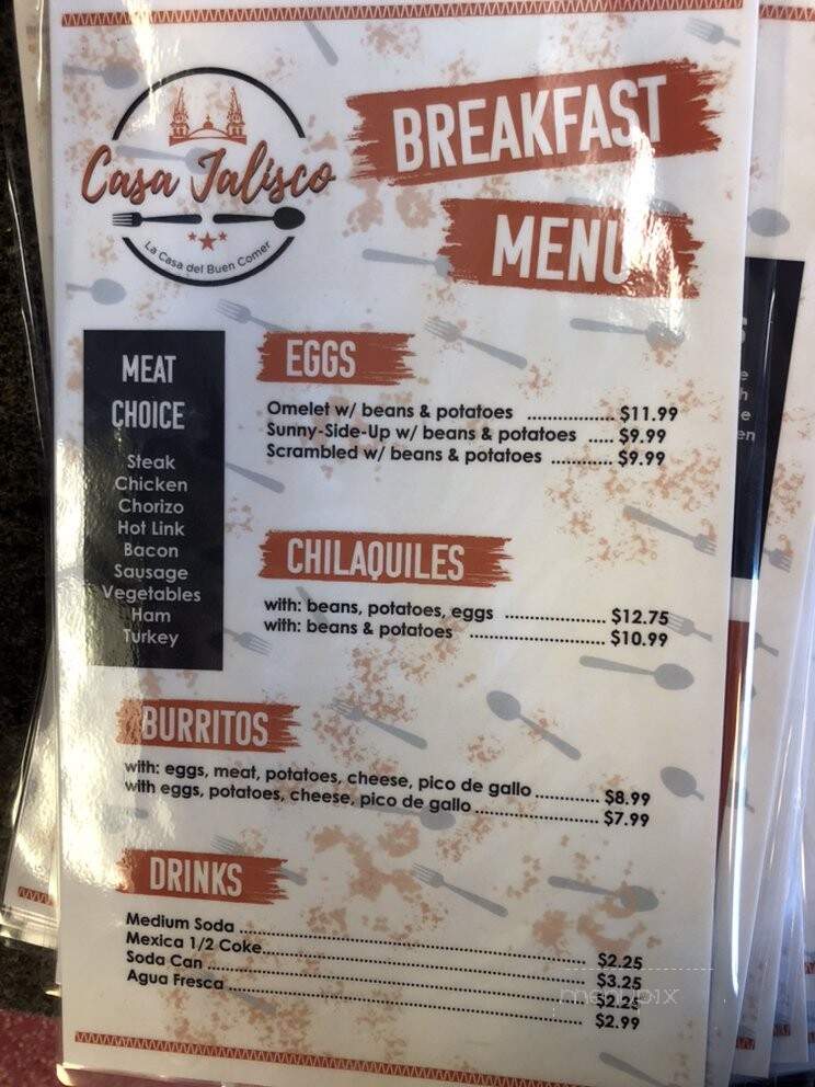 Casa Jalisco - West Sacramento, CA menu_pic