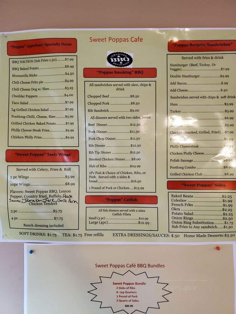 Sweet Poppas Cafe - North Little Rock, AR menu_pic