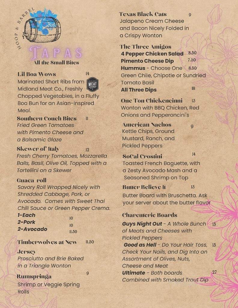 Hoop and Barrel - Midland, TX menu_pic