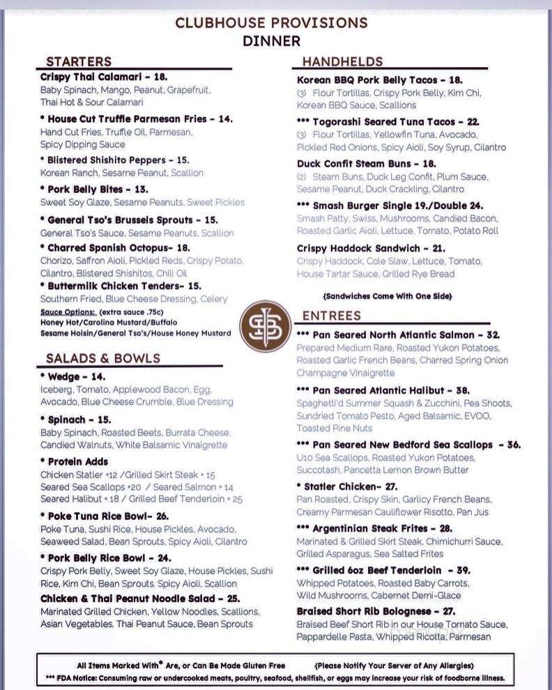 Stonybrook Golf Restaurant - Litchfield, CT menu_pic