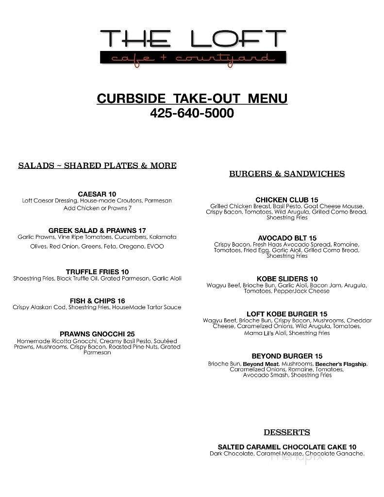 The Loft Cafe & Social Lounge - Edmonds, WA menu_pic