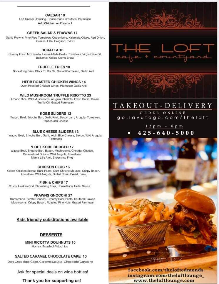 The Loft Cafe & Social Lounge - Edmonds, WA menu_pic