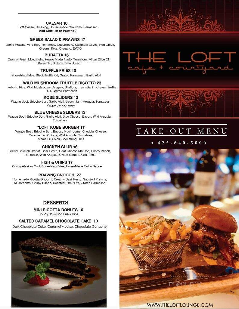 The Loft Cafe & Social Lounge - Edmonds, WA menu_pic