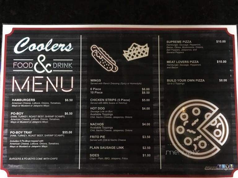 Cooler's Ice Place - Lake Charles, LA menu_pic