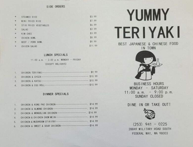 Yummy Teriyaki - Federal Way, WA