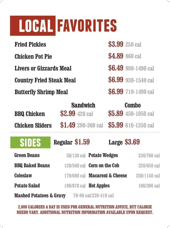 Lee's Famous Recipe Chicken - Lawrenceburg, KY menu_pic