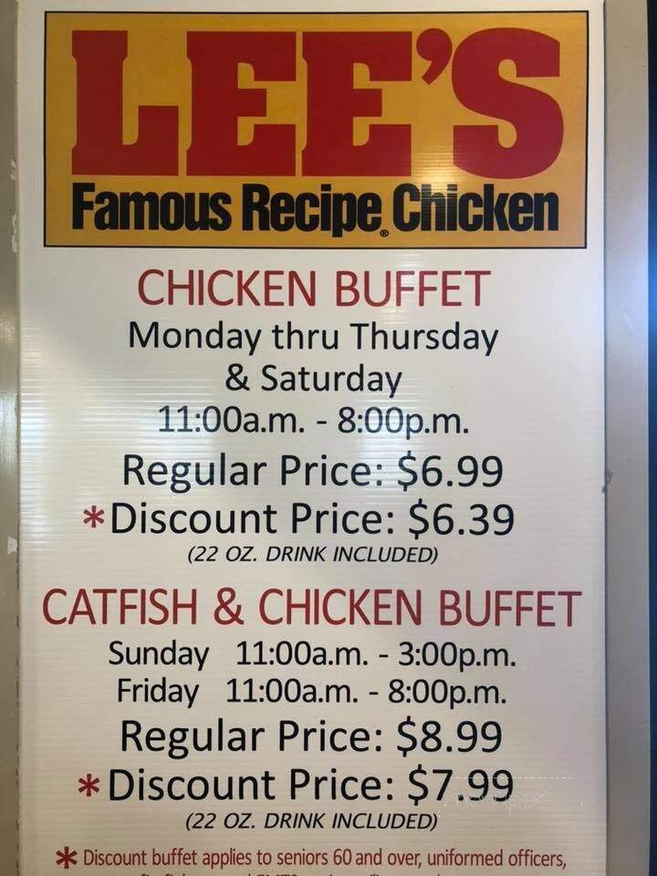 Lee's Famous Recipe Chicken - Lawrenceburg, KY menu_pic