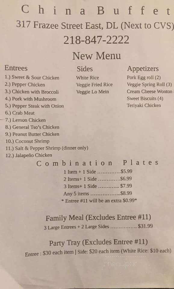 China Buffet - Detroit Lakes, MN menu_pic