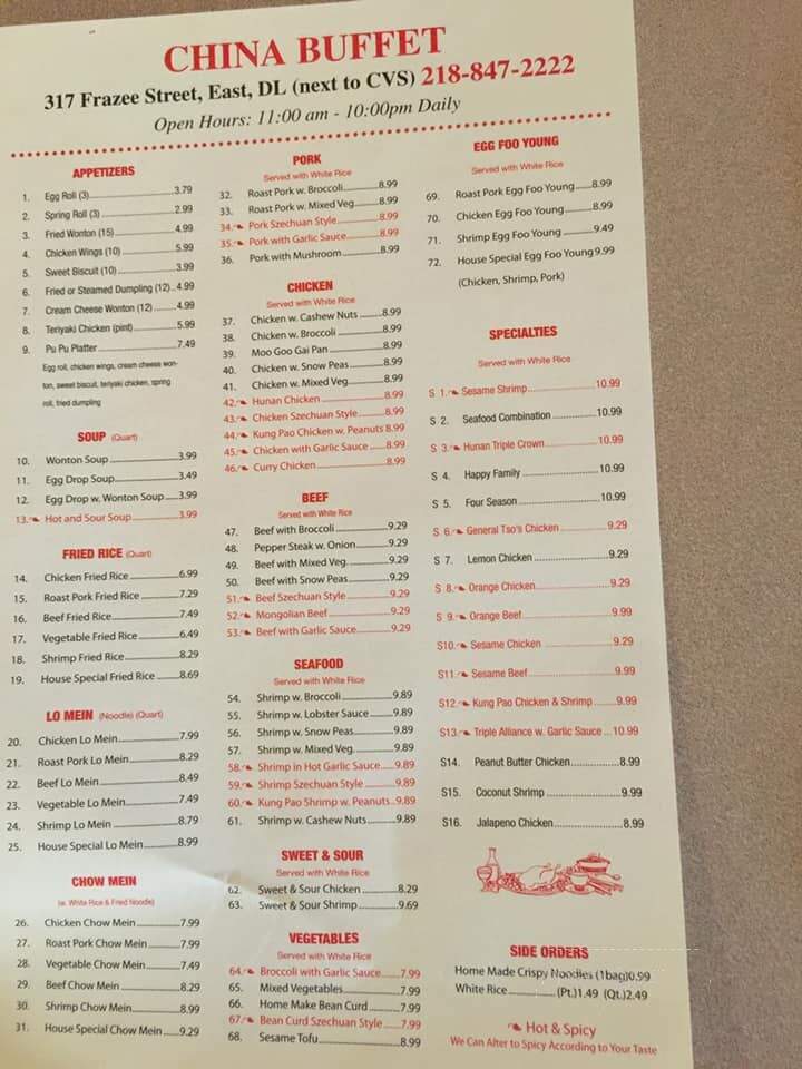 China Buffet - Detroit Lakes, MN menu_pic
