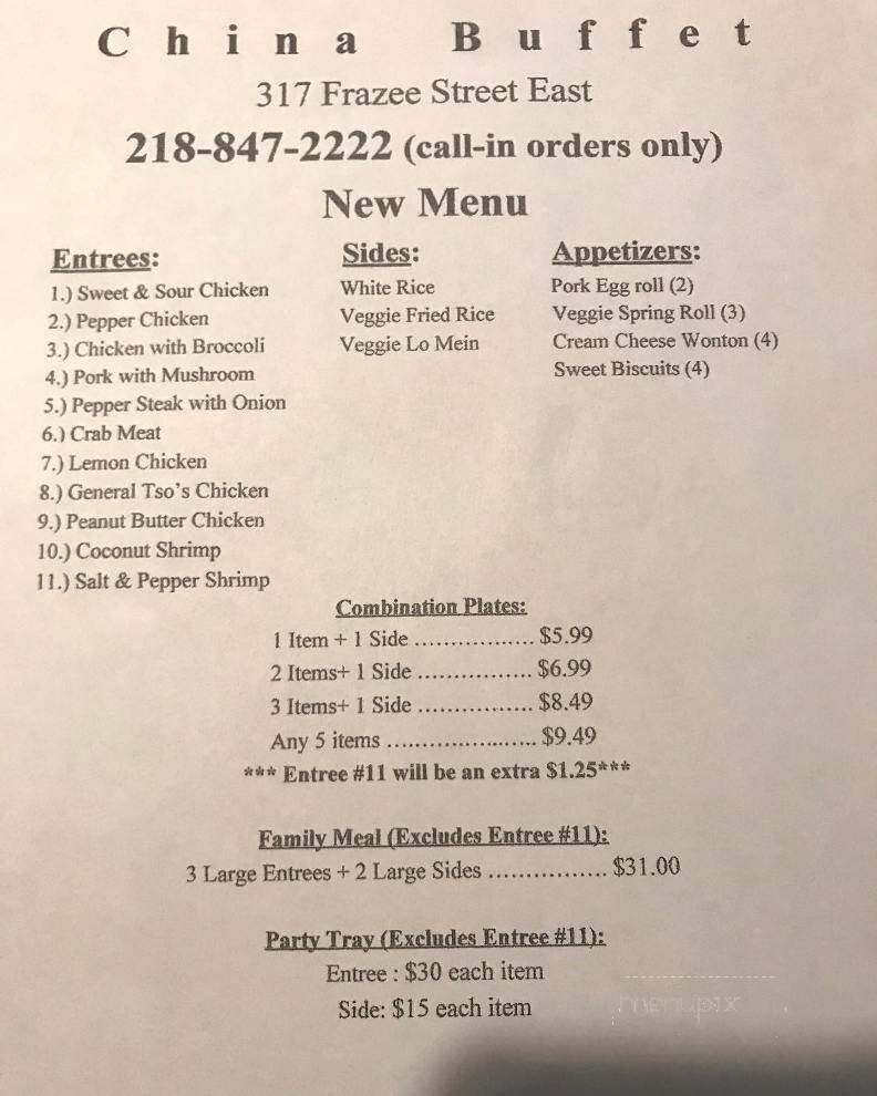 China Buffet - Detroit Lakes, MN menu_pic