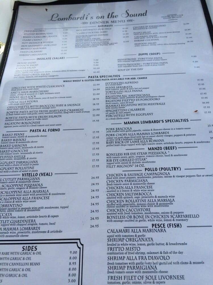 Lombardi's On The Sound - Port Jefferson, NY menu_pic