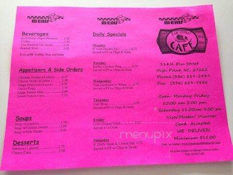 Elm Street Cafe - High Point, NC menu_pic