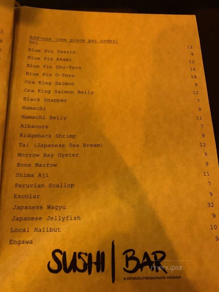 Sushi | Bar Montecito - Montecito, CA menu_pic