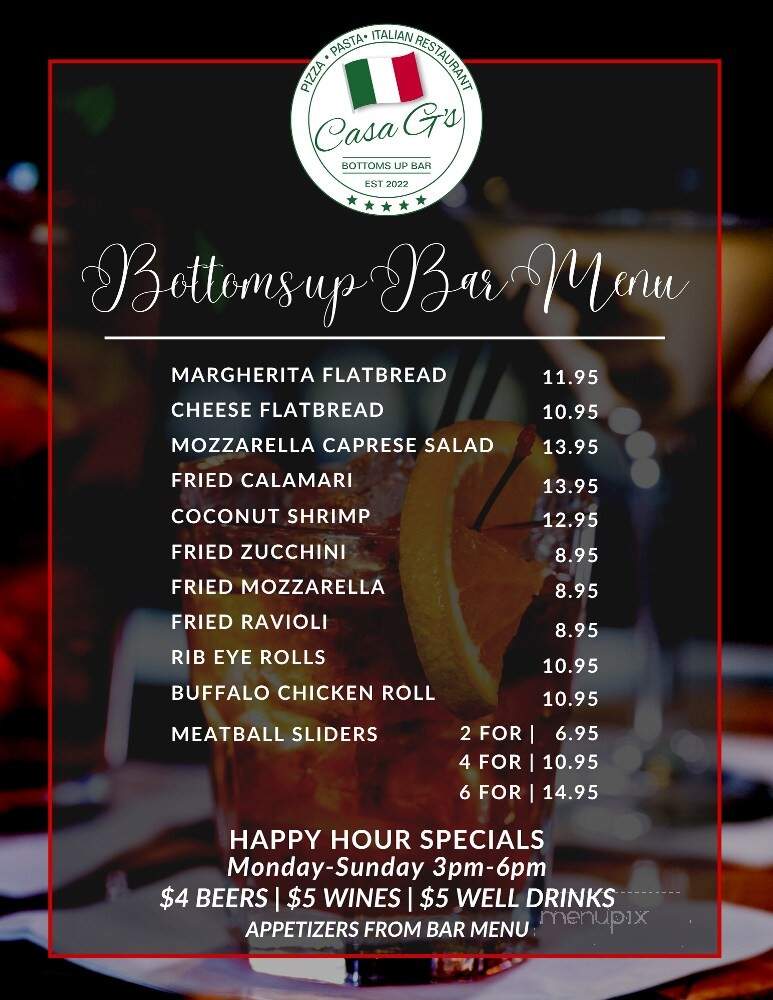 Casa G's Italian Restaurant - Stuart, FL menu_pic