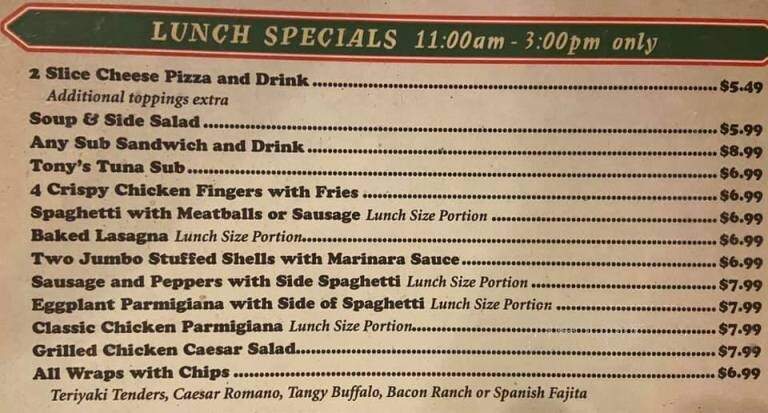 Giovanni's - Denver, NC menu_pic