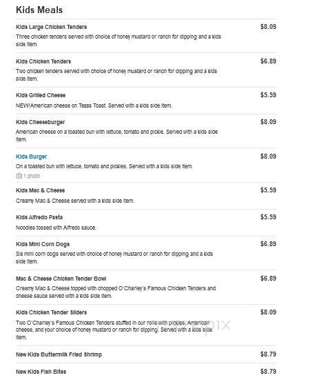 O'Charley's - Franklin, TN menu_pic