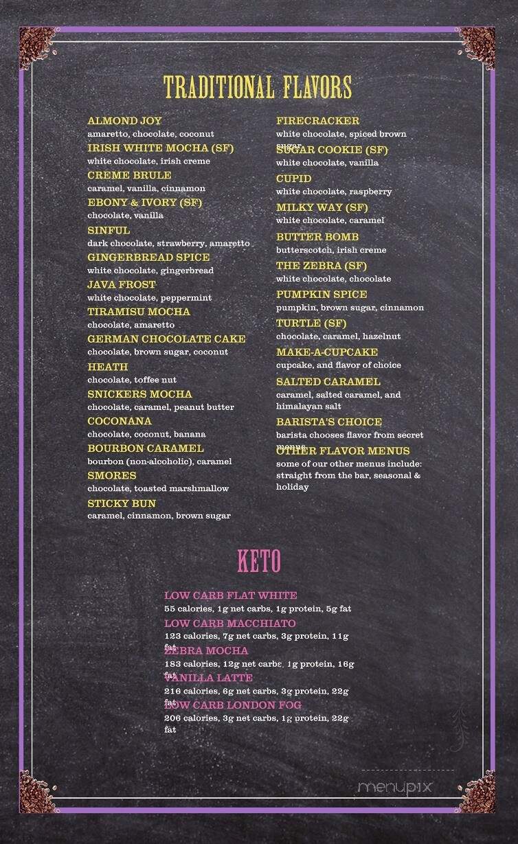 Beans & Cream - Lillington, NC menu_pic