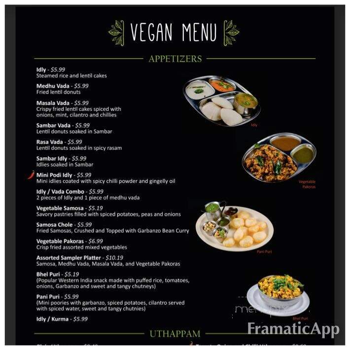 Mylapore - Roseville, CA menu_pic