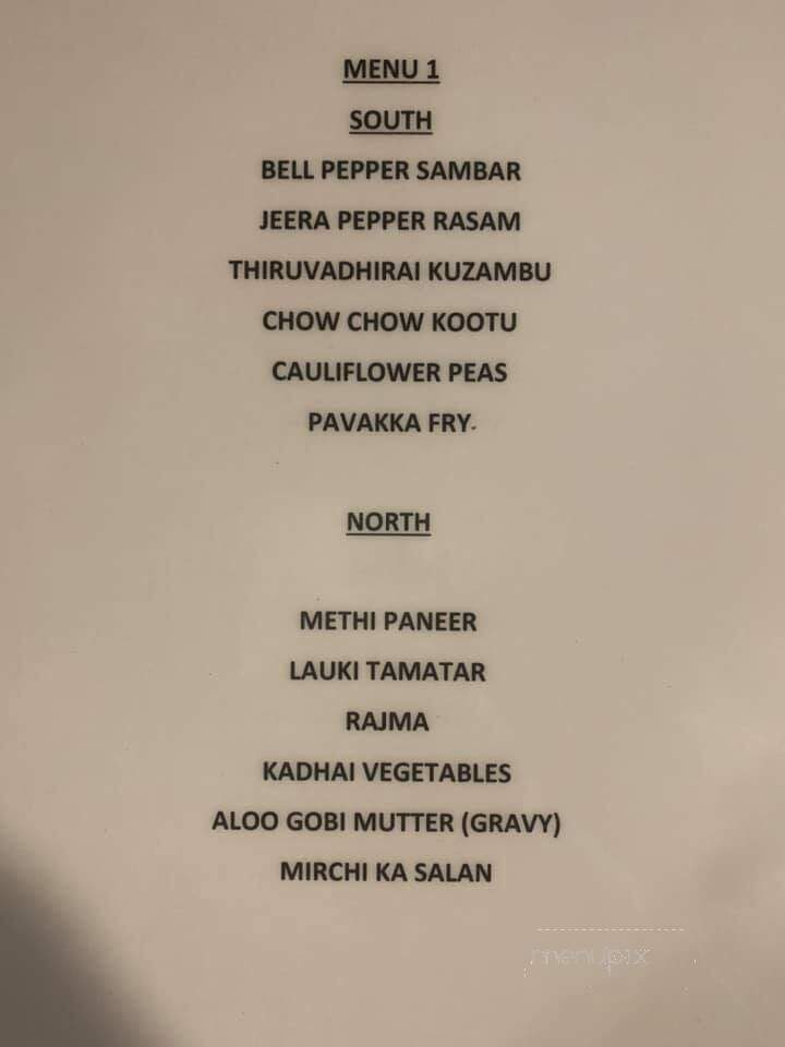 Mylapore - Roseville, CA menu_pic