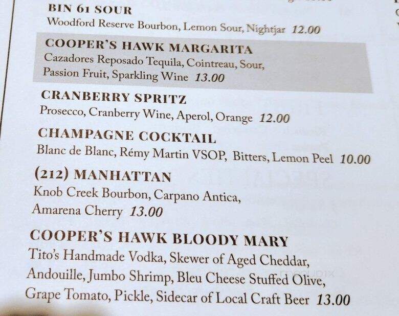Cooper's Hawk Winery & Restaurant - Troy, MI