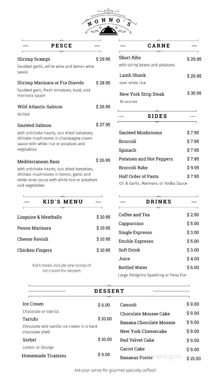Nonno's Italian Restaurant - Sandyston, NJ menu_pic