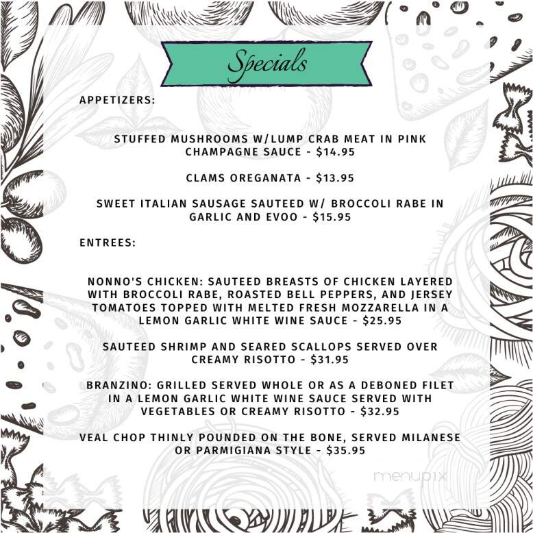 Nonno's Italian Restaurant - Sandyston, NJ menu_pic