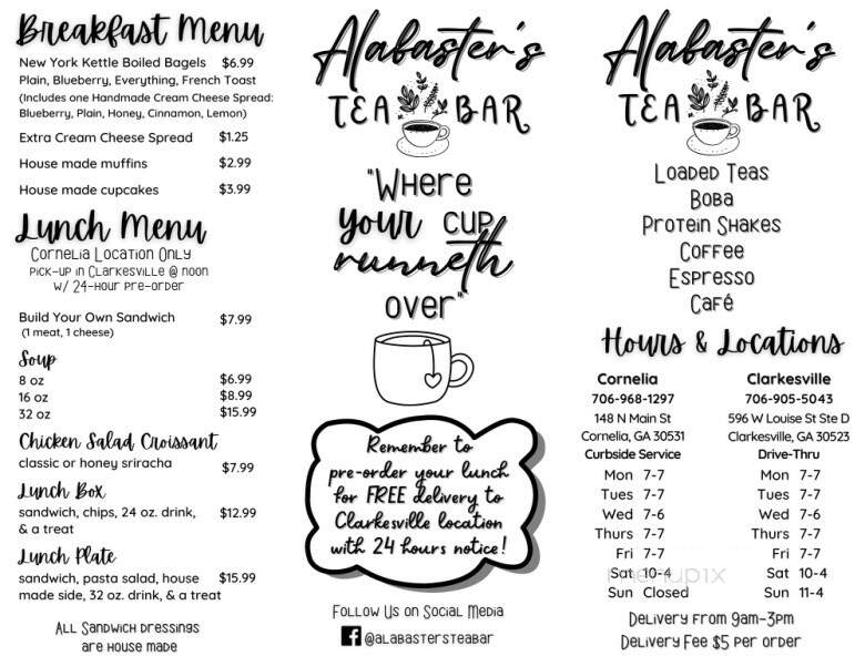 Alabasters Tea Bar - Cornelia, GA menu_pic