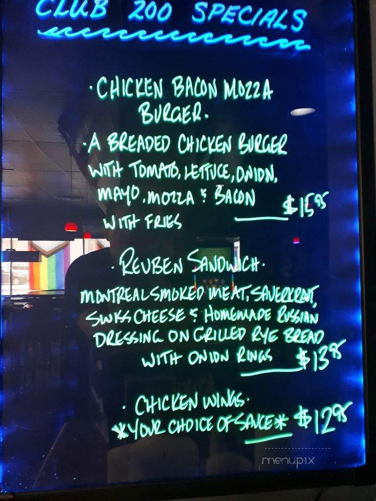 Club 200 - Winnipeg, MB menu_pic
