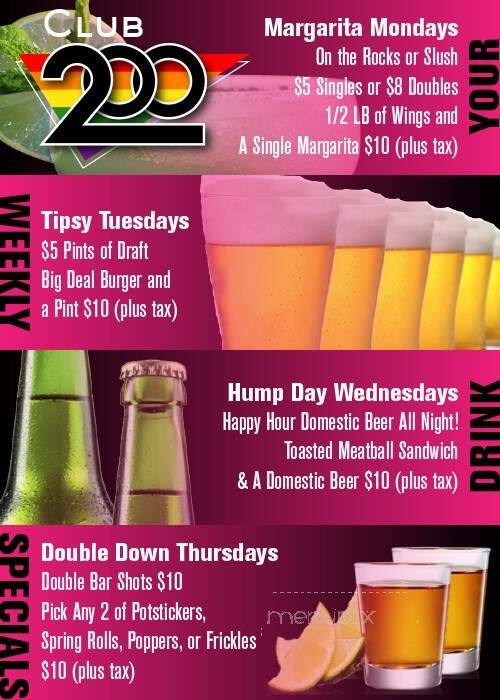 Club 200 - Winnipeg, MB menu_pic
