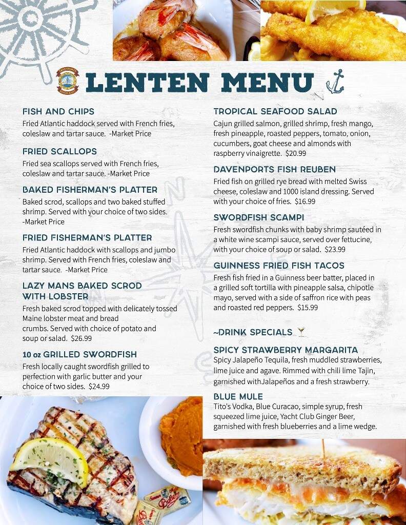 Davenport's Restaurant - Cumberland, RI menu_pic