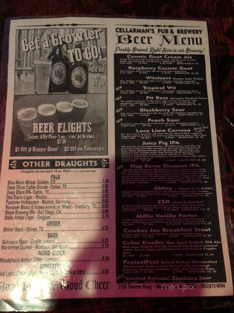 Cellarman's American Pub - Sherman, TX