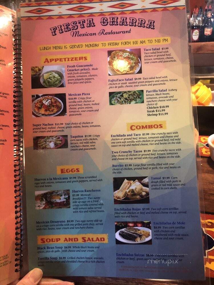 Fiesta Charra Mexican Restaurant - Carver, MA menu_pic