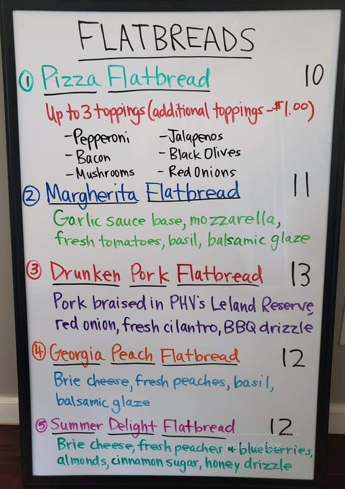 Pleasant Hill Vineyards - Athens, OH menu_pic