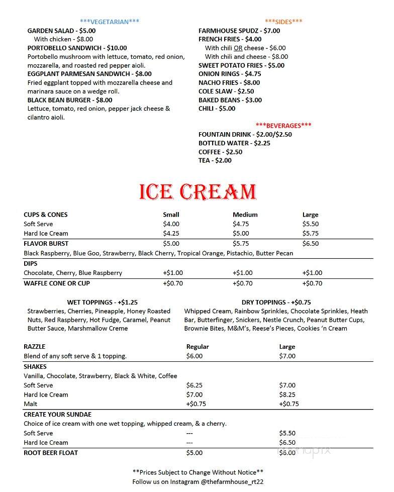 The Farmhouse - Patterson, NY menu_pic