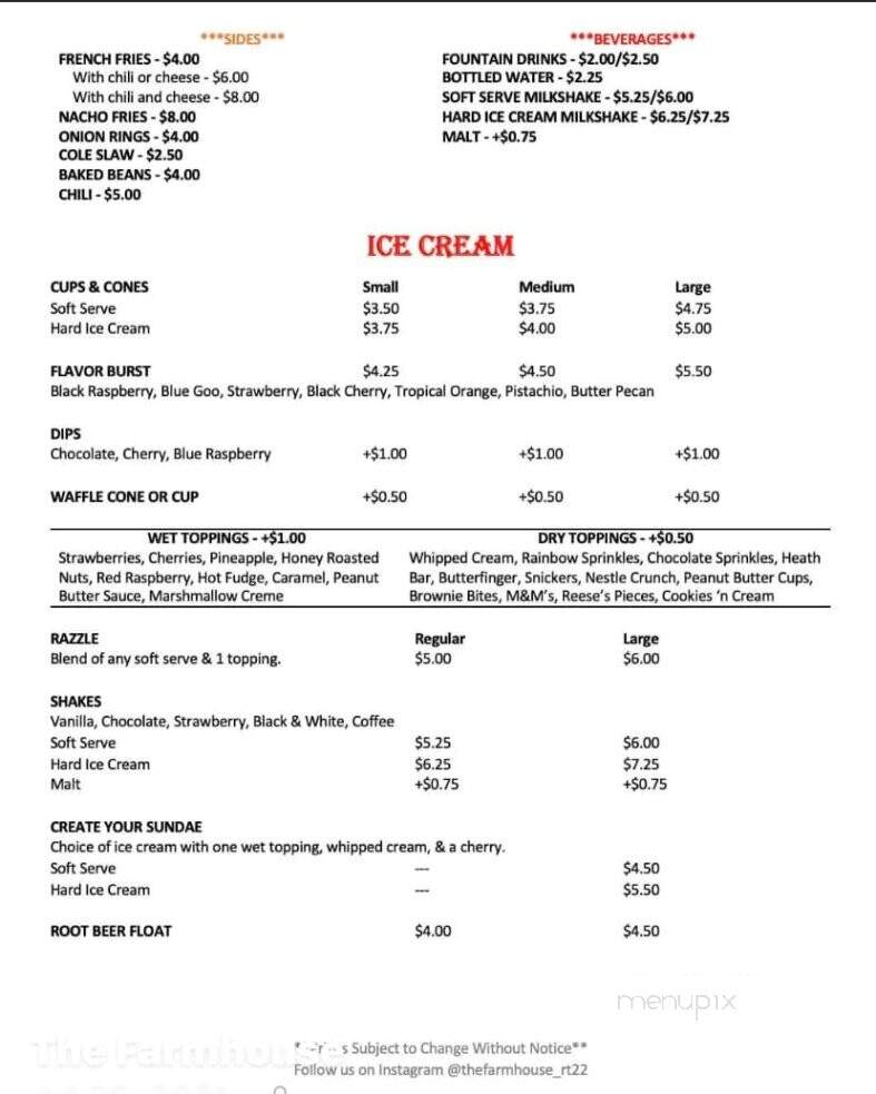 The Farmhouse - Patterson, NY menu_pic