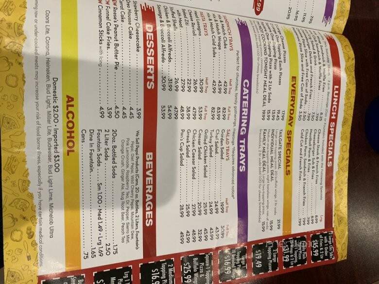 Panzotti's Pizza & Waffles - Onley, VA menu_pic