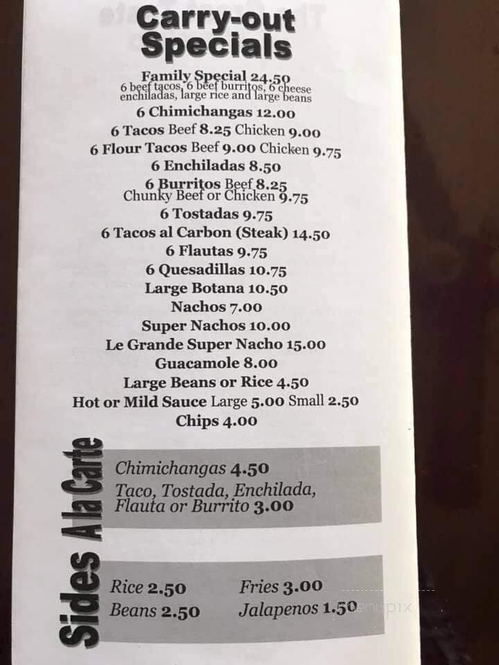 El Rancho II - Fremont, OH menu_pic