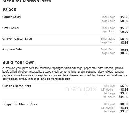Marco's Pizza - Albany, GA menu_pic