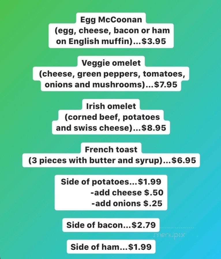 Coonan's Irish Hub - Bay City, MI menu_pic