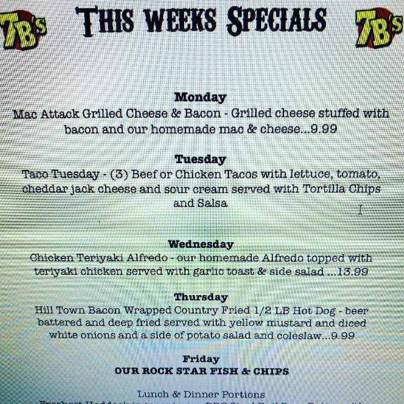 7B's Bar Grill - Westfield, MA menu_pic